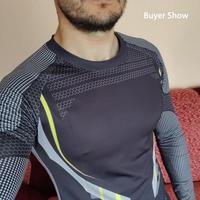 Koszulka uciskowa z długim rękawem mężczyźni szybkie suche siłownia T Shirt Fitness Sport koszula mężczyzna Rashgard siłownia trening rajstopy dla mężczyzn 4